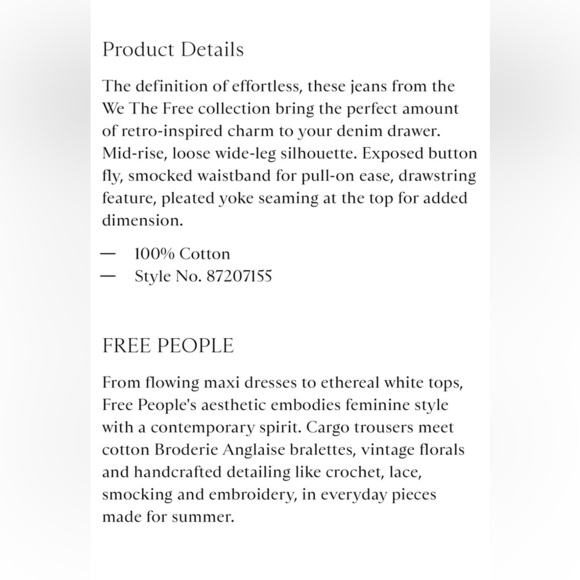 ⭐️New Free People Forget Me Knot Pull on Jeans⭐️ - Picture 5 of 12